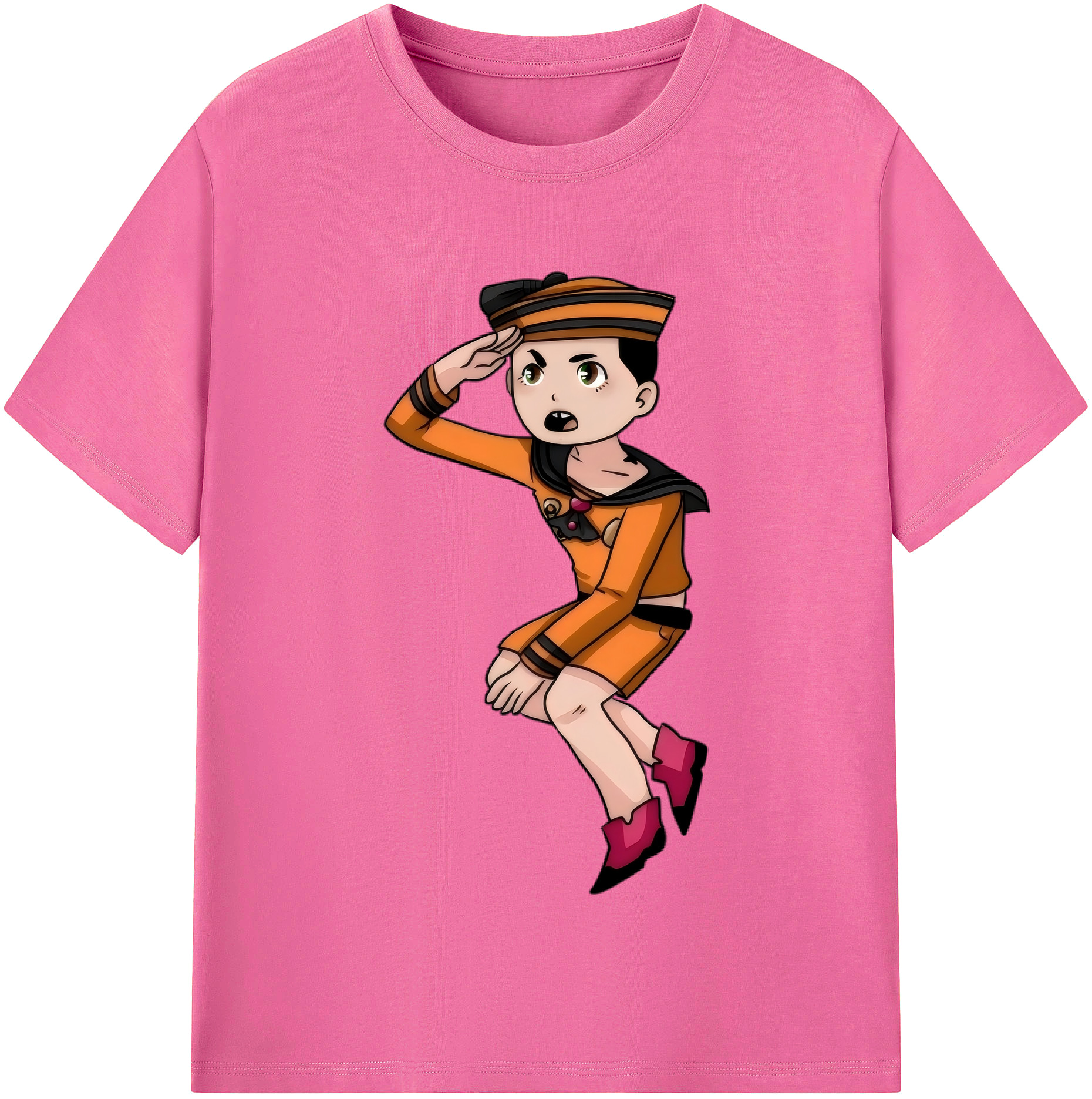 （画像用） ジョジョの奇妙な冒険 東方定助 JoJo's Bizarre Adventure Higashikata Josuke レディースカジュアルプリントTシャツ（綿100％）